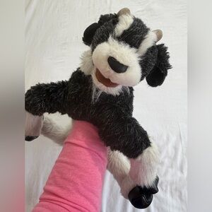 Folkmanis Goat Puppet black and white plush animal 18”